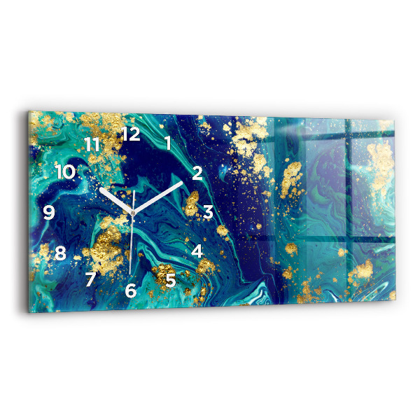Glass wall clock rectangular Modern abstraction