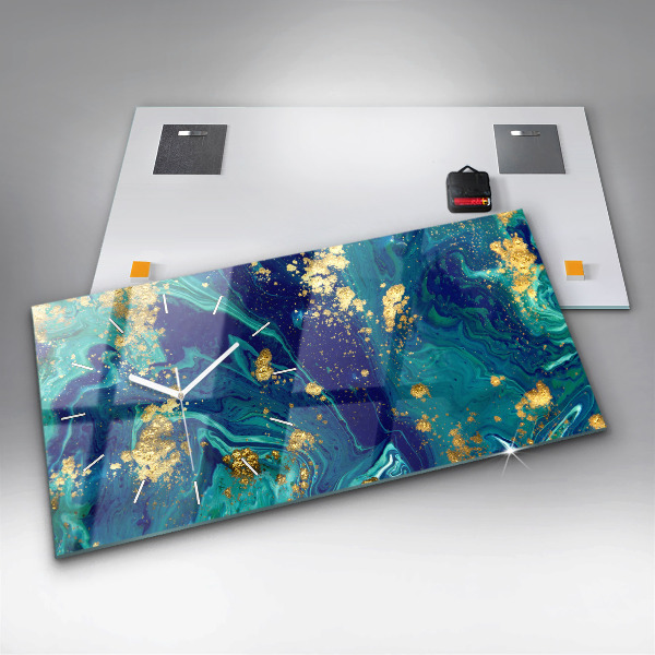 Glass wall clock rectangular Modern abstraction