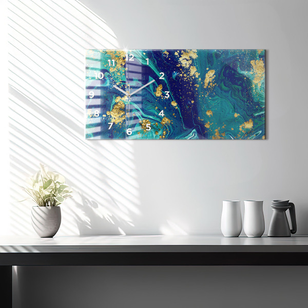 Glass wall clock rectangular Modern abstraction