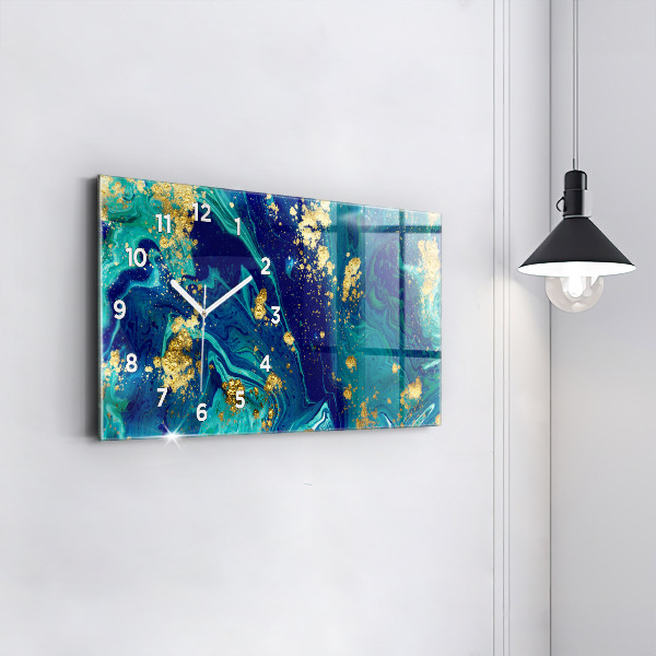 Glass wall clock rectangular Modern abstraction