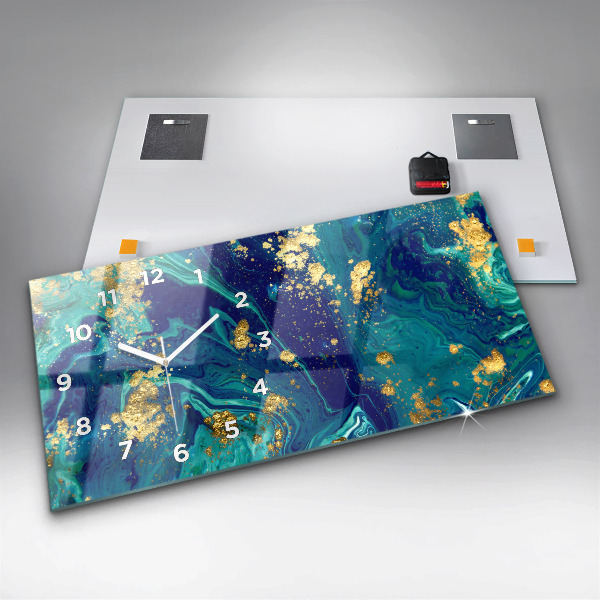 Glass wall clock rectangular Modern abstraction