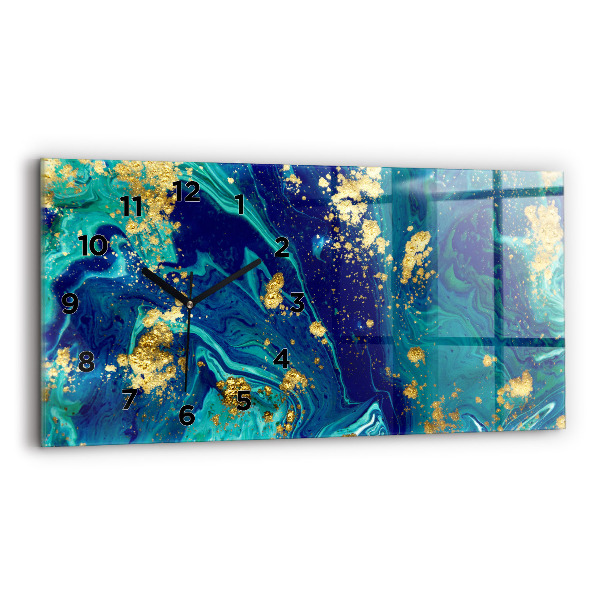 Glass wall clock rectangular Modern abstraction