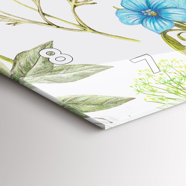 Glass wall clock rectangular Flower Composition