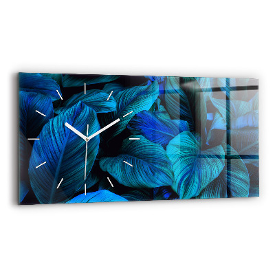 Glass wall clock rectangular Tropical nature