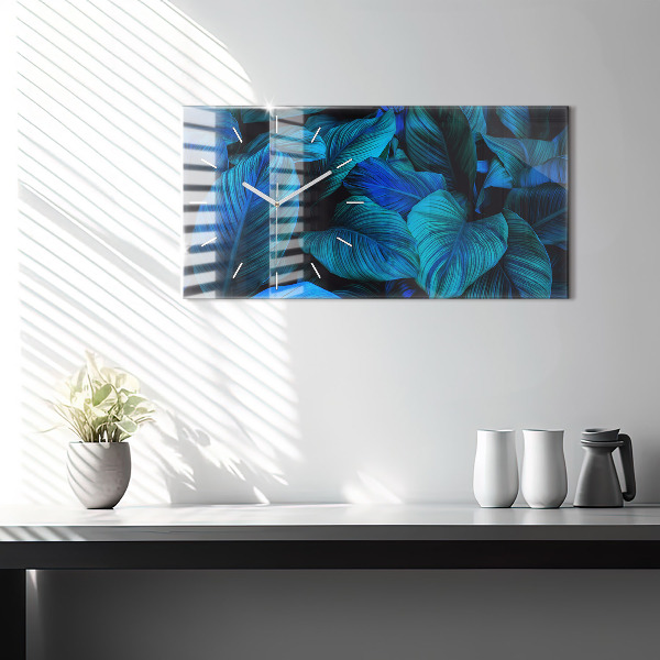 Glass wall clock rectangular Tropical nature
