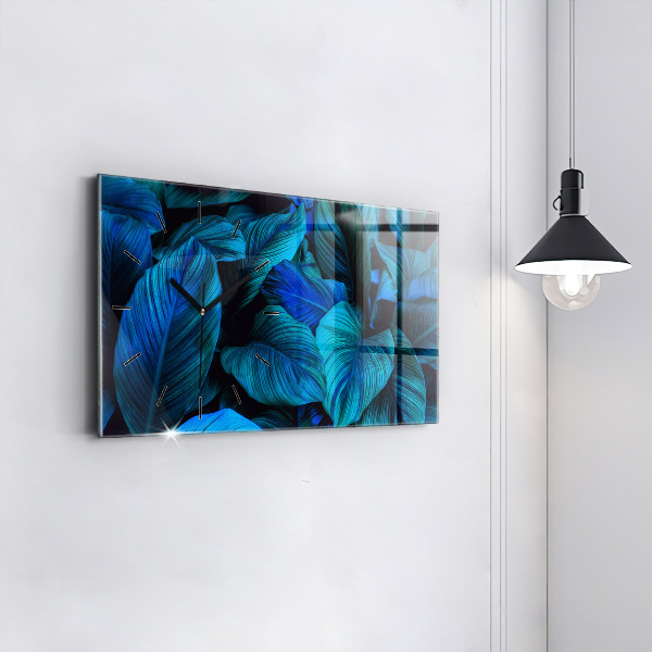 Glass wall clock rectangular Tropical nature