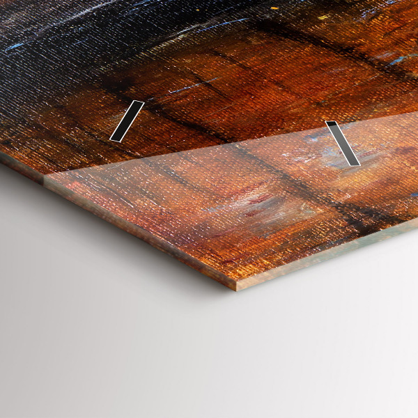 Glass wall clock rectangular Artistic art