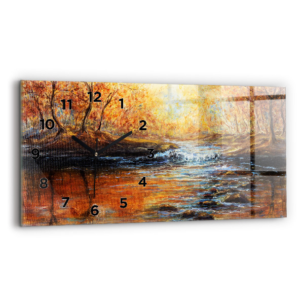 Glass wall clock rectangular Artistic art