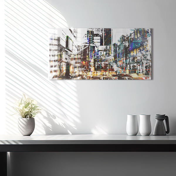 Glass wall clock rectangular New York City