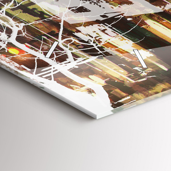 Glass wall clock rectangular New York City