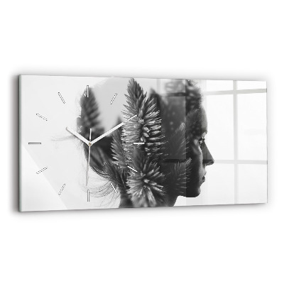 Glass wall clock rectangular Human Thought Sensitivity