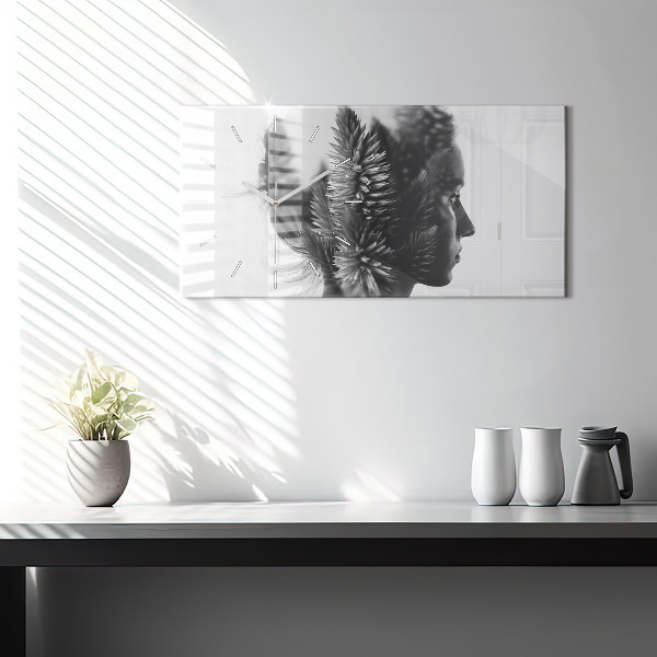 Glass wall clock rectangular Human Thought Sensitivity