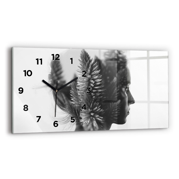 Glass wall clock rectangular Human Thought Sensitivity