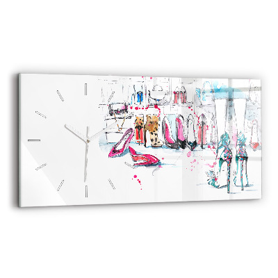 Glass wall clock rectangular The element of femininity