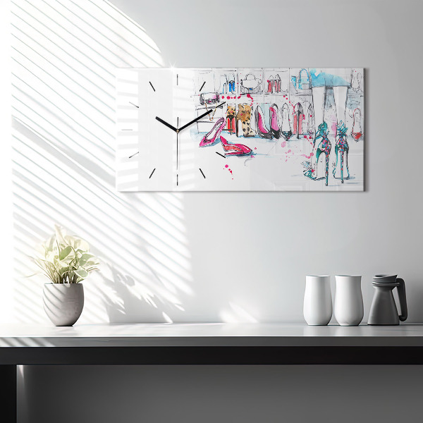 Glass wall clock rectangular The element of femininity
