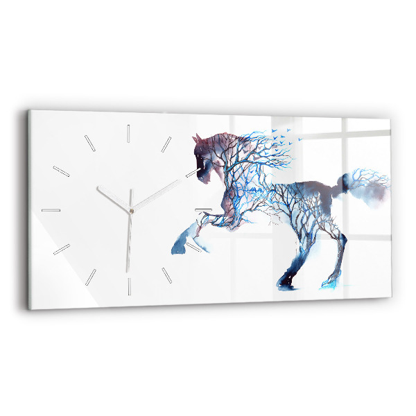 Glass wall clock rectangular Animal Nature Altruism