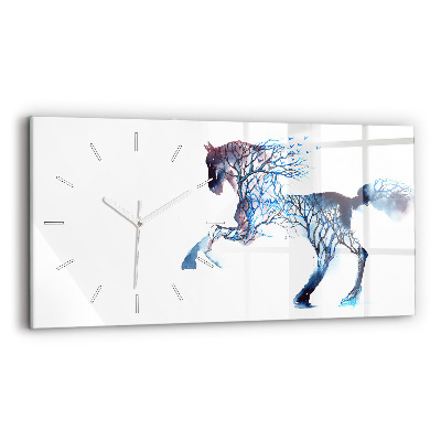 Glass wall clock rectangular Animal Nature Altruism