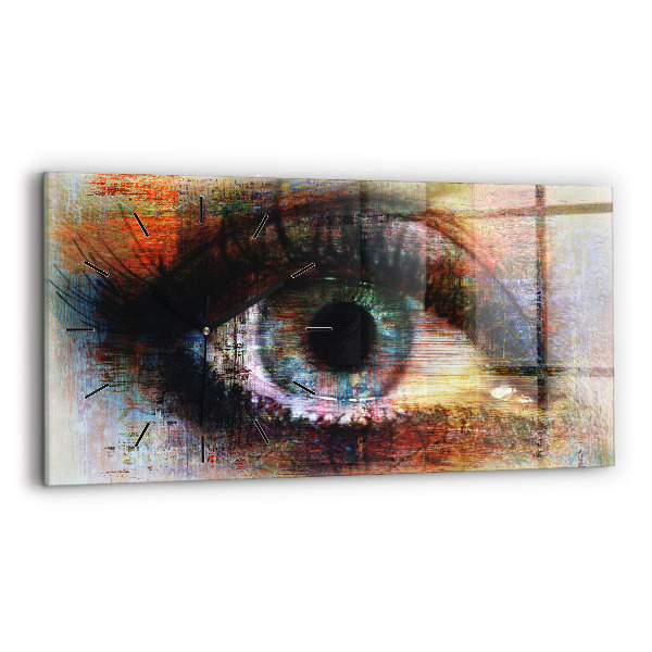 Glass wall clock rectangular Street Art Eye