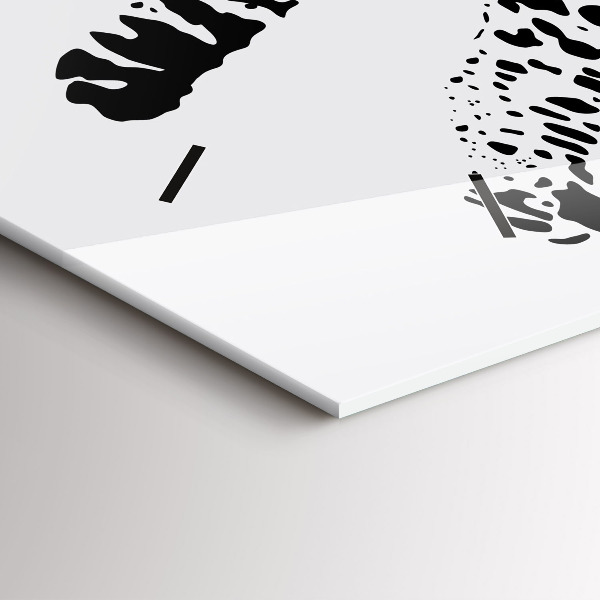 Glass wall clock rectangular Silhouette of a panther