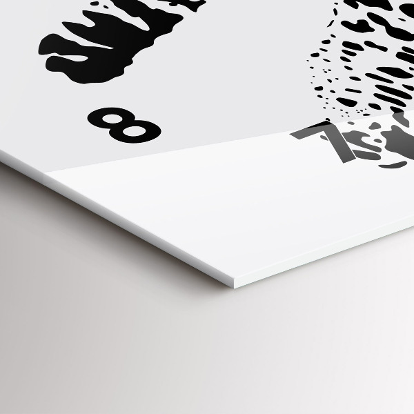 Glass wall clock rectangular Silhouette of a panther