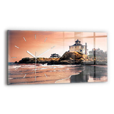 Glass wall clock rectangular Sherman Coast