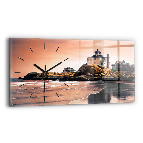 Glass wall clock rectangular Sherman Coast