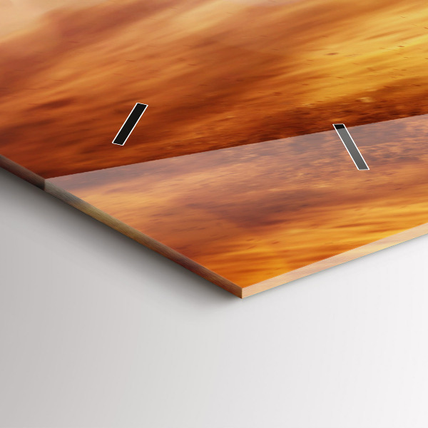 Glass wall clock rectangular Motocross Enduro