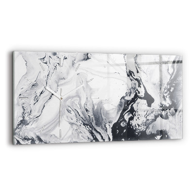 Glass wall clock rectangular Abstract Ink Marble