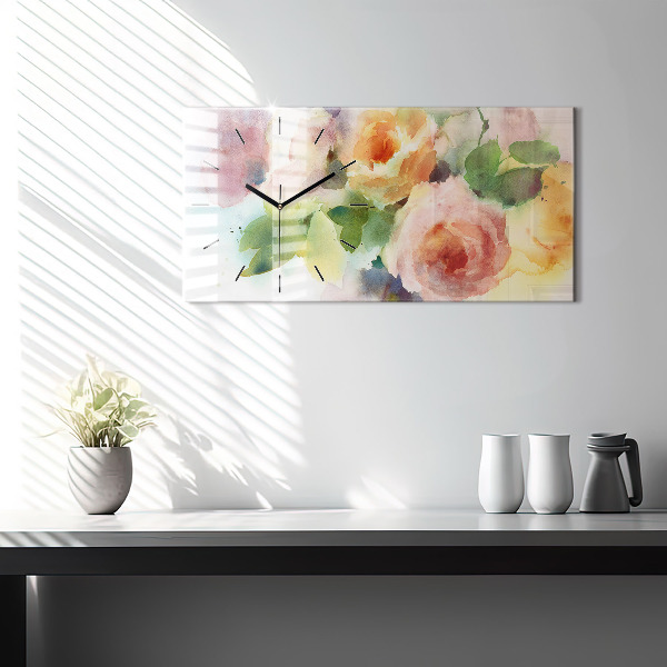 Glass wall clock rectangular Visualization of Nature