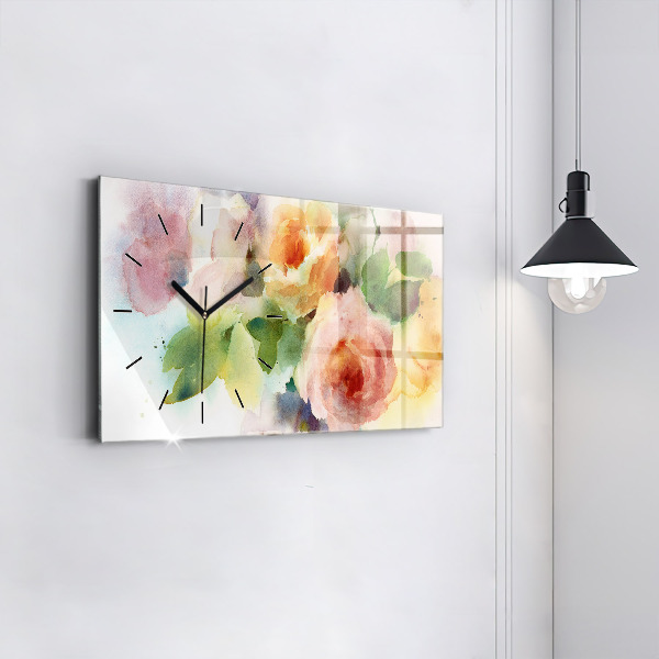 Glass wall clock rectangular Visualization of Nature