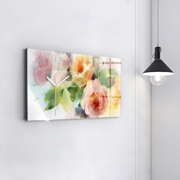 Glass wall clock rectangular Visualization of Nature