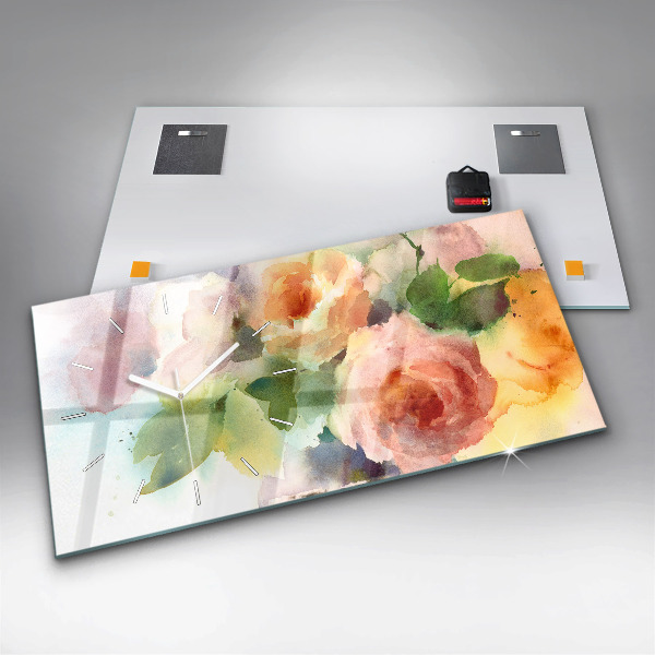Glass wall clock rectangular Visualization of Nature