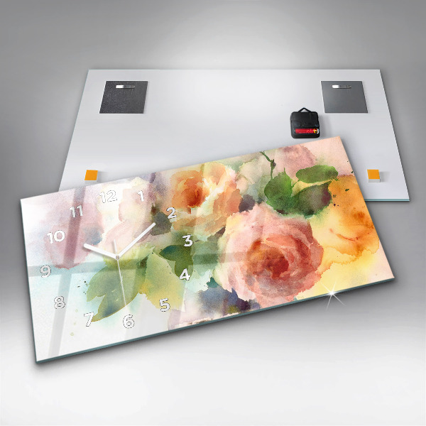 Glass wall clock rectangular Visualization of Nature