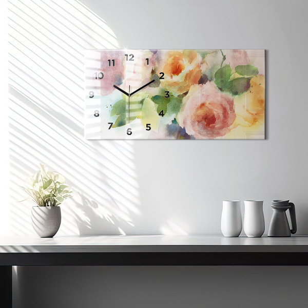 Glass wall clock rectangular Visualization of Nature