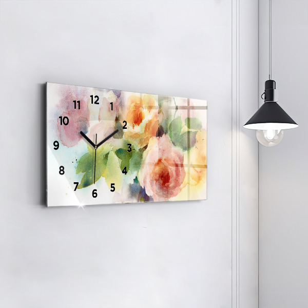 Glass wall clock rectangular Visualization of Nature