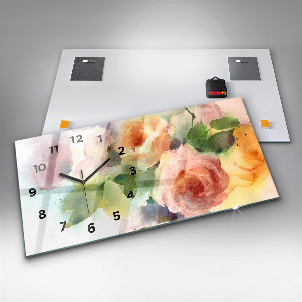 Glass wall clock rectangular Visualization of Nature