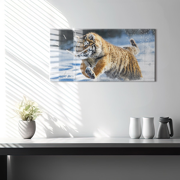 Glass wall clock rectangular A Brave Step Forward