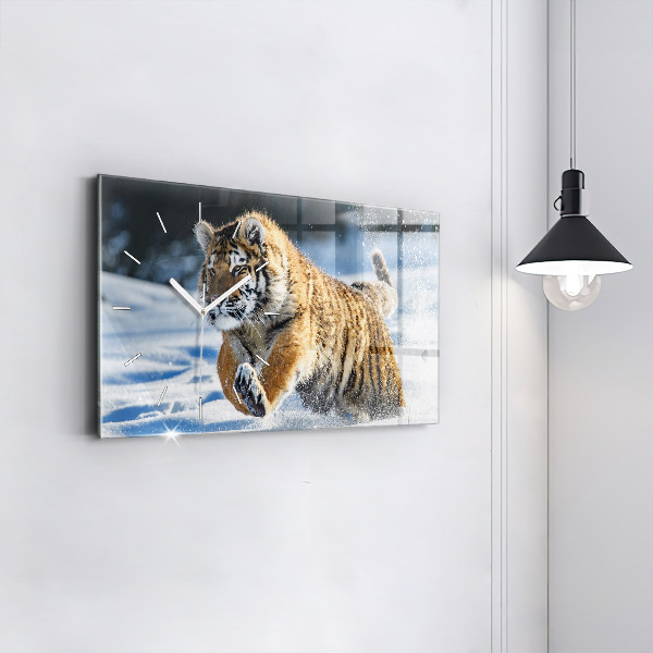 Glass wall clock rectangular A Brave Step Forward