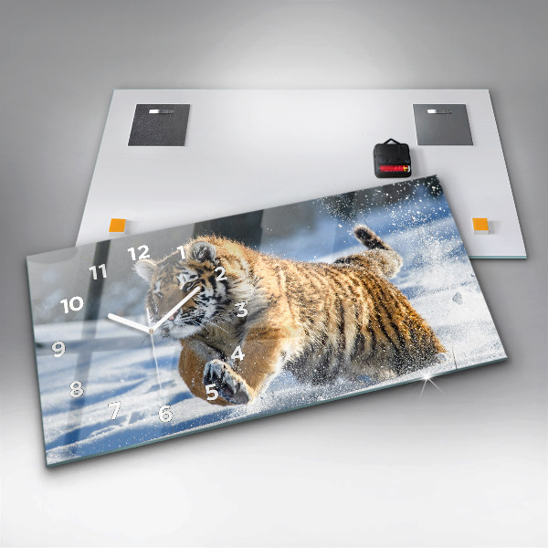 Glass wall clock rectangular A Brave Step Forward