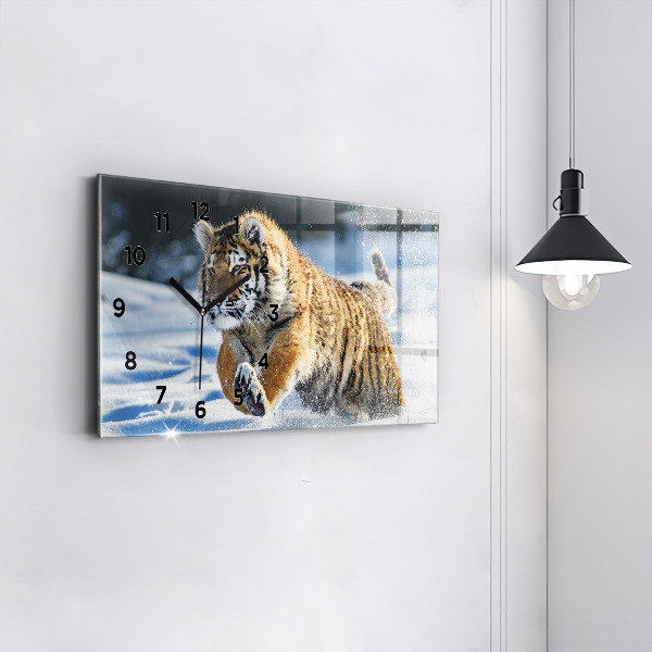 Glass wall clock rectangular A Brave Step Forward