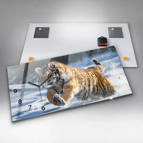 Glass wall clock rectangular A Brave Step Forward