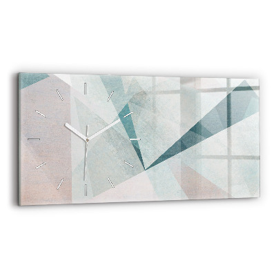 Glass wall clock rectangular Triangles Abstract Texture