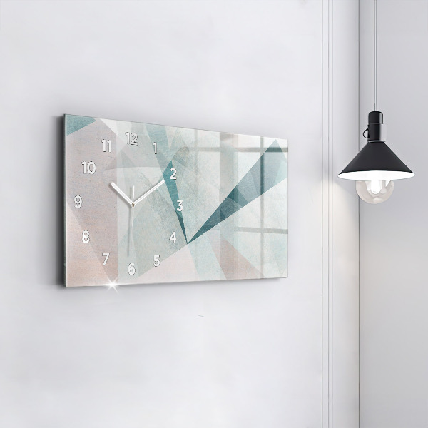 Glass wall clock rectangular Triangles Abstract Texture