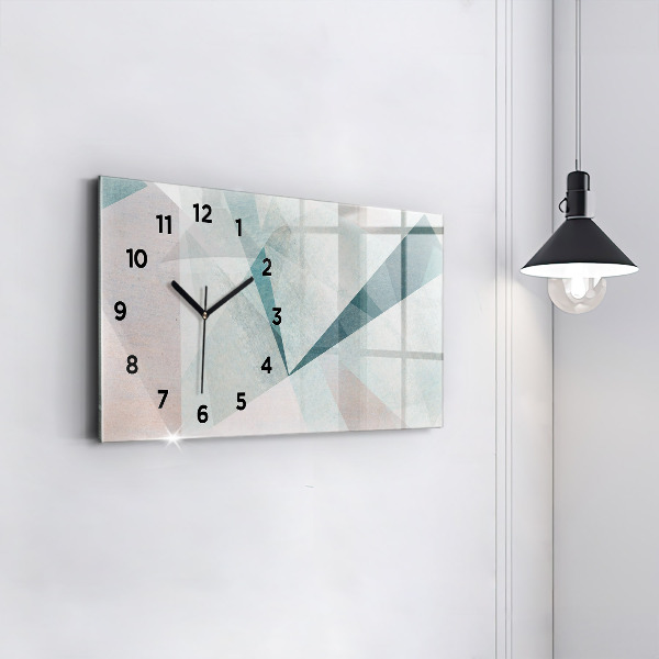 Glass wall clock rectangular Triangles Abstract Texture