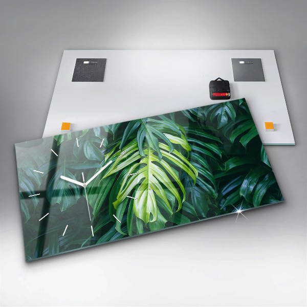 Glass wall clock rectangular The Tropical Side of Nature