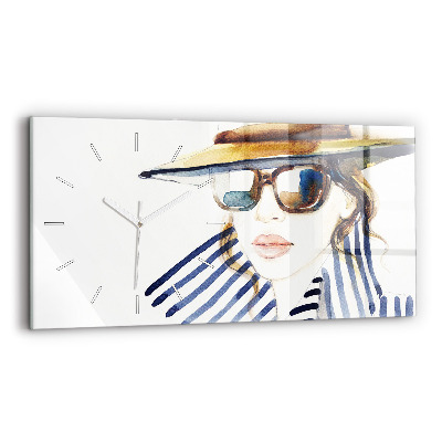 Glass wall clock rectangular Last Days of Vacation Fashion