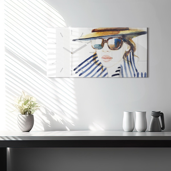 Glass wall clock rectangular Last Days of Vacation Fashion