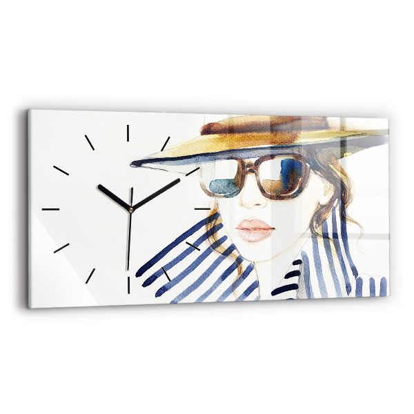 Glass wall clock rectangular Last Days of Vacation Fashion