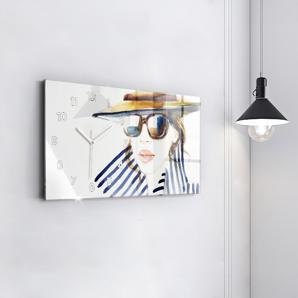 Glass wall clock rectangular Last Days of Vacation Fashion