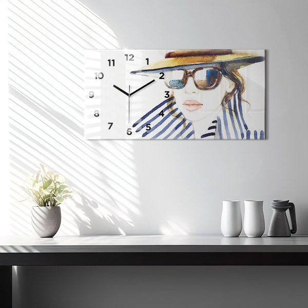 Glass wall clock rectangular Last Days of Vacation Fashion